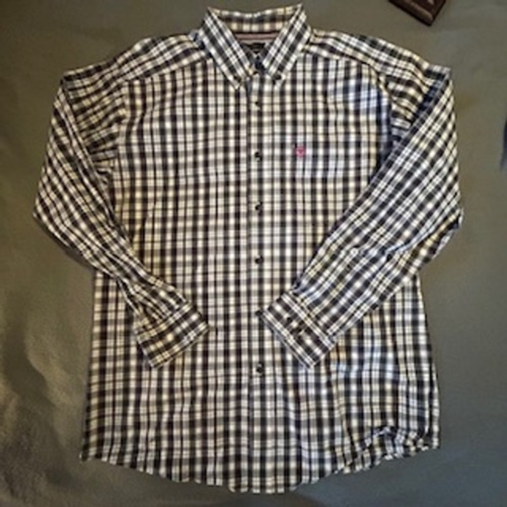 Ariat Pro Series Shirt Fitted Western Mens‎ Plaid Long Sleeve Button Up XL